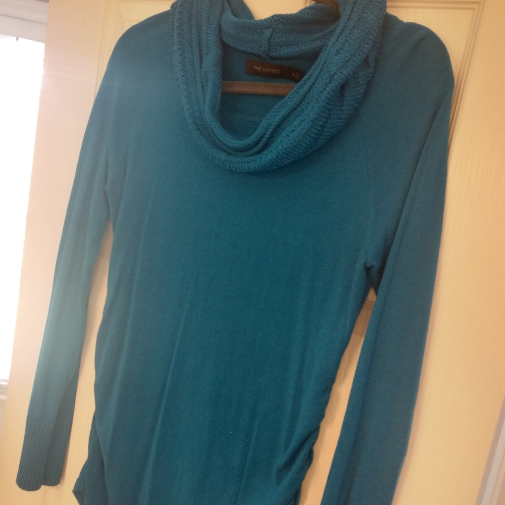 Blue Cowl Neck Sweater